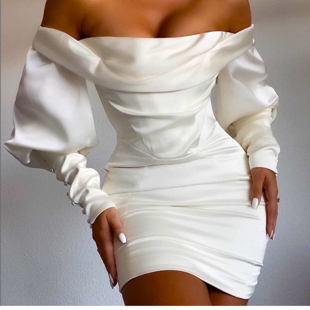 NWT House of CB ivory Santana bride dress bachelorette corset